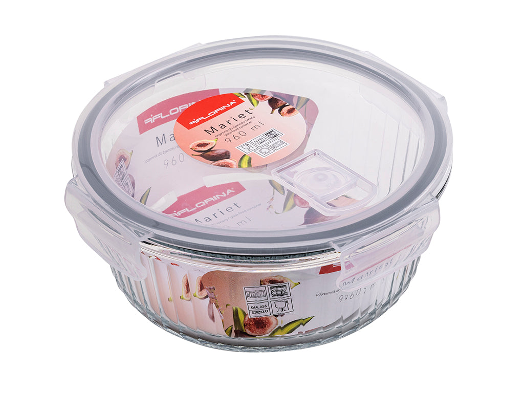 POJEMNIK DO ŻYWNOŚCI MARIET SZKLANY OKRĄGŁY 960ML
