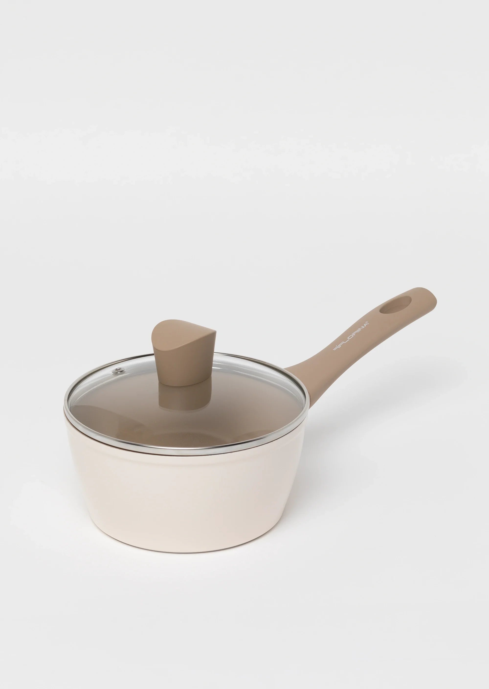 Zestaw 6 elementowy komplet patelni i garnków Florina Mokka beżowy| aluminum | powłoka ceramiczna AntiScratch | wszystkie typy kuchenek