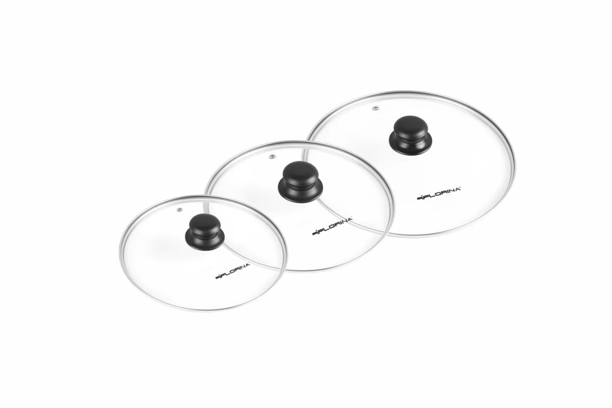 Zestaw pokrywek żaroodpornych Florina 20 cm i 24 cm i 28 cm