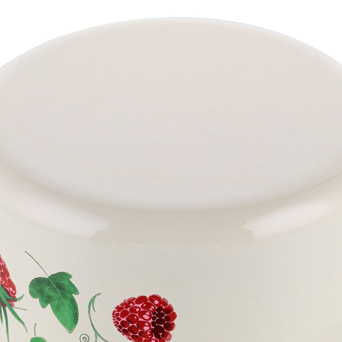 Garnek emaliowany Emalia Polska Pleszew Malina 20 cm 4,5 l kremowy