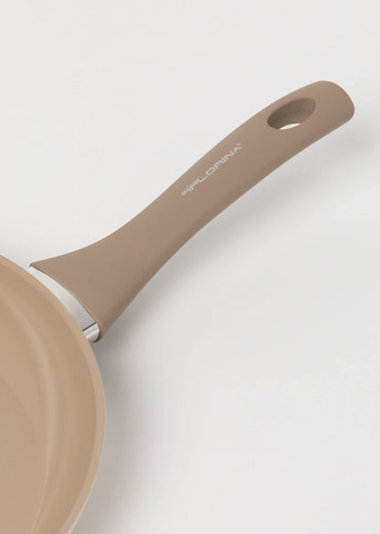 Zestaw 3 elementowy komplet patelni Florina Mokka beżowy| aluminum | powłoka ceramiczna AntiScratch | wszystkie typy kuchenek