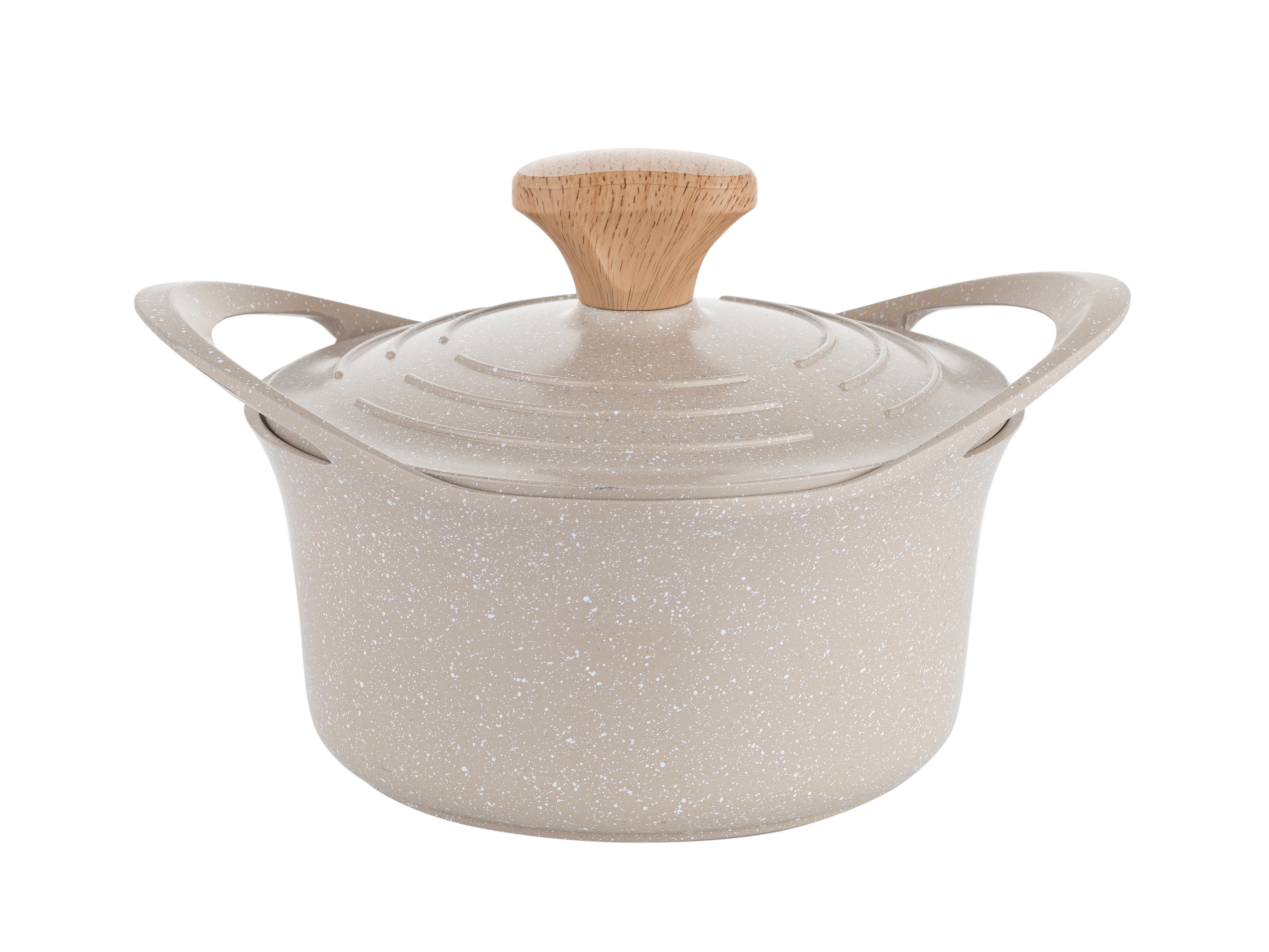 Zestaw 7 elementowy komplet garnków i patelni Florina Oslo kremowy | aluminum | powłoka ceramiczna| wszystkie typy kuchenek