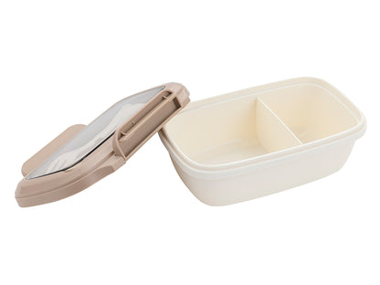 LUNCHBOX Z ŁYŻKĄ I WIDELCEM 1L BEŻOWY