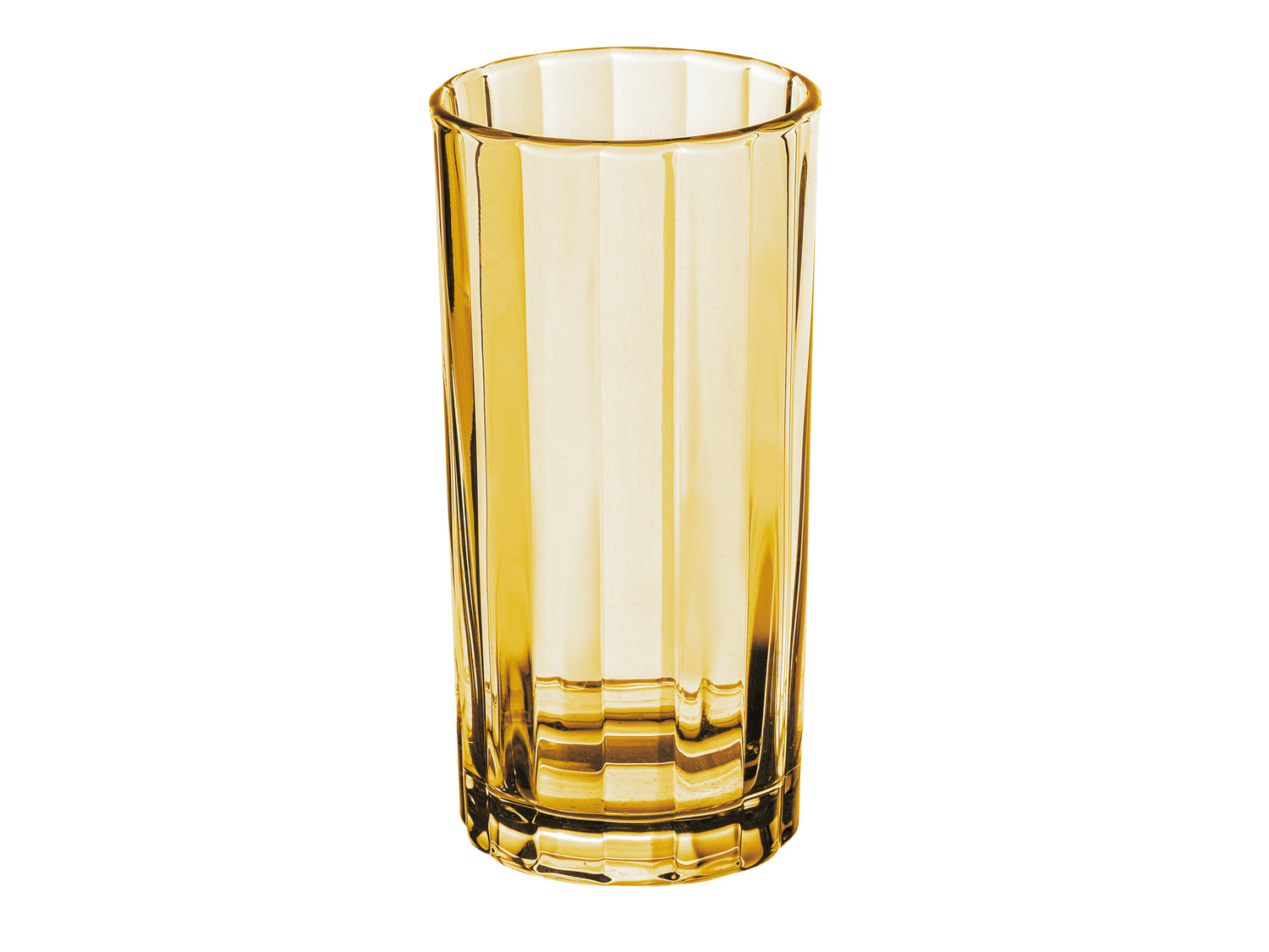 Czas na orzeźwienie - zestaw słomki szklane Lemonado kpl. 4 szt + 4 x szklanka long drink Sorrento żółta 360ml + foremka na kostki lodu silikonowa 22,5x17cm Amarelo