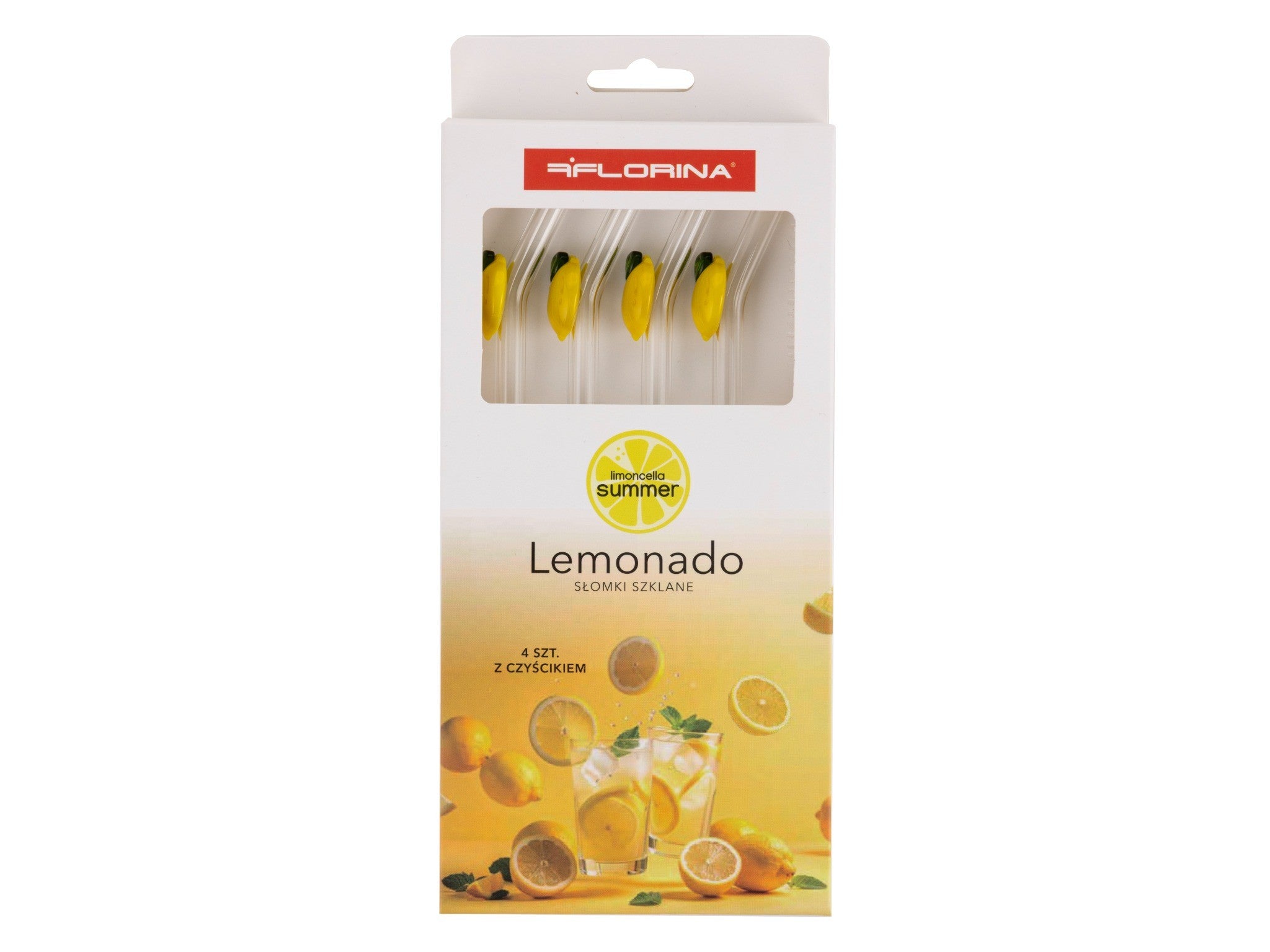 СКЛЯНІ СОЛОМИНКИ LEMONADO, НАБІР 4 ШТ
