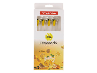 СКЛЯНІ СОЛОМИНКИ LEMONADO, НАБІР 4 ШТ