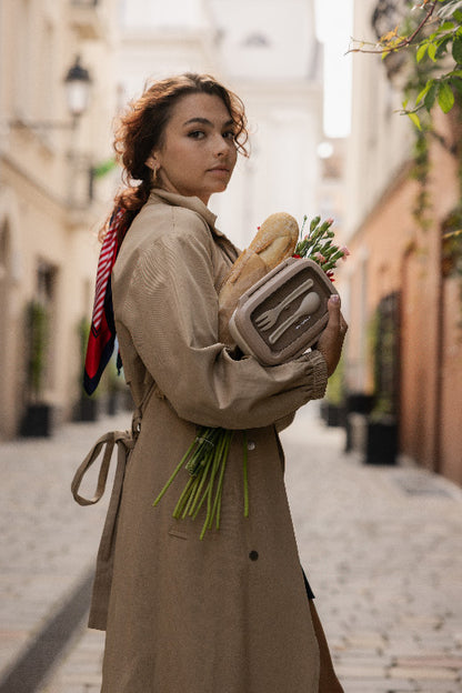 LUNCHBOX Z ŁYŻKĄ I WIDELCEM 1L ZIELONY