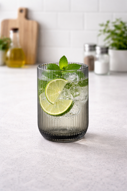 Zestaw 4 szklanek DO WODY VACANZA 270ML SZARA