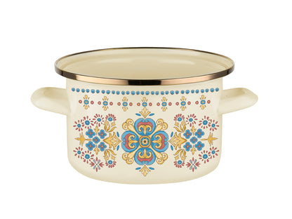 GARNEK EMALIOWANY DOLCE BUENO 18CM 3L Z/P