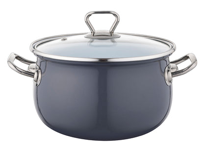 GARNEK EMALIOWANY BLISS 16CM 2,1L Z/P CIEMNY SZARY