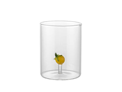 Czas na Lemoniadę - zestaw 4x szklanki Glasio 280 ml + dzbanek Glasio 1,4 ml + foremka na kostki lodu silikonowa 22,5x17cm Amarelo