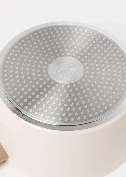 Zestaw 6 elementowy komplet patelni i garnków Florina Mokka beżowy| aluminum | powłoka ceramiczna AntiScratch | wszystkie typy kuchenek