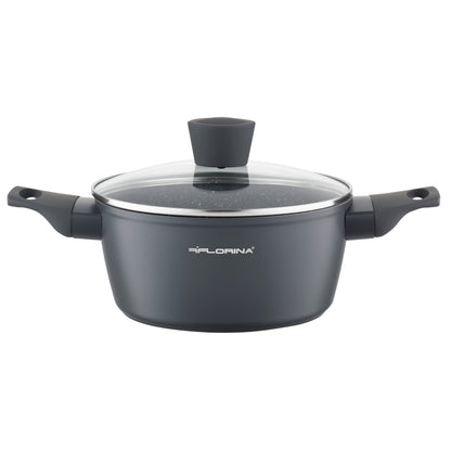 Zestaw 7 elementowy komplet patelni i garnków Florina Savoy by Mateusz Gessler ciemny szary| aluminum | powłoka non-stick| wszystkie typy kuchenek