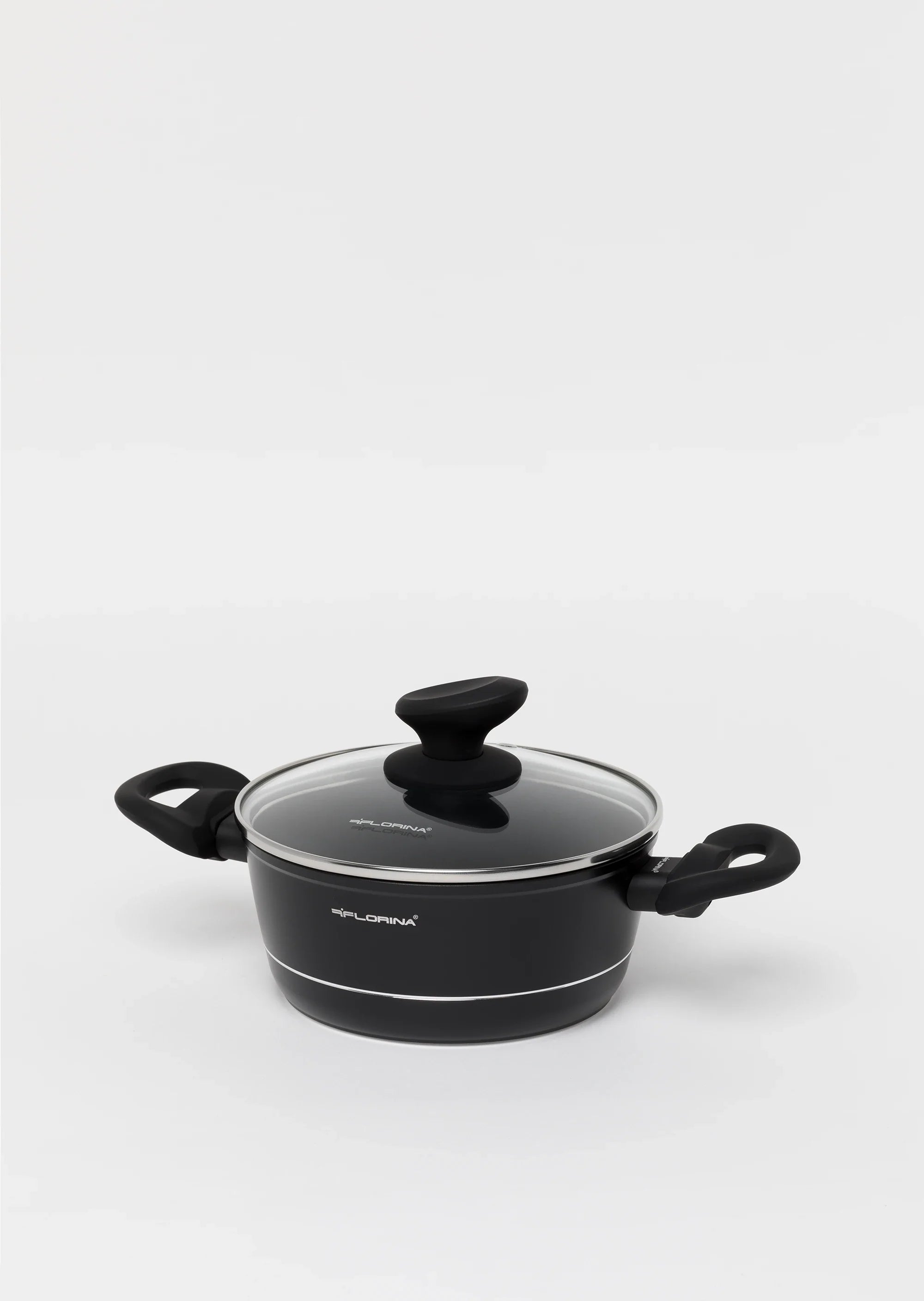 Zestaw 6 elementowy komplet garnków Florina Delux by Mateusz Gessler czarny| aluminum | powłoka nieprzywierająca | wszystkie typy kuchenek | system kontorli ciepła