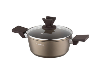 Zestaw 4 elementowy komplet garnków Florina Aston szampański | aluminum | powłoka non-stick| wszystkie typy kuchenek
