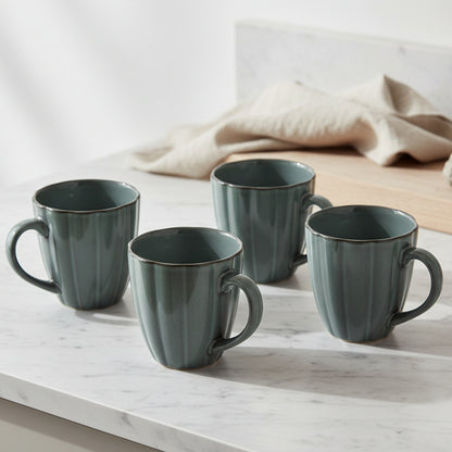 Zestaw 4 elementowy komplet porcelany Atlantica szara kubki