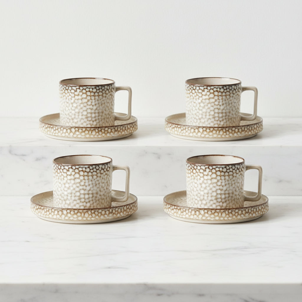 Zestaw 4 elementowy komplet porcelany Gambia fliliżanka