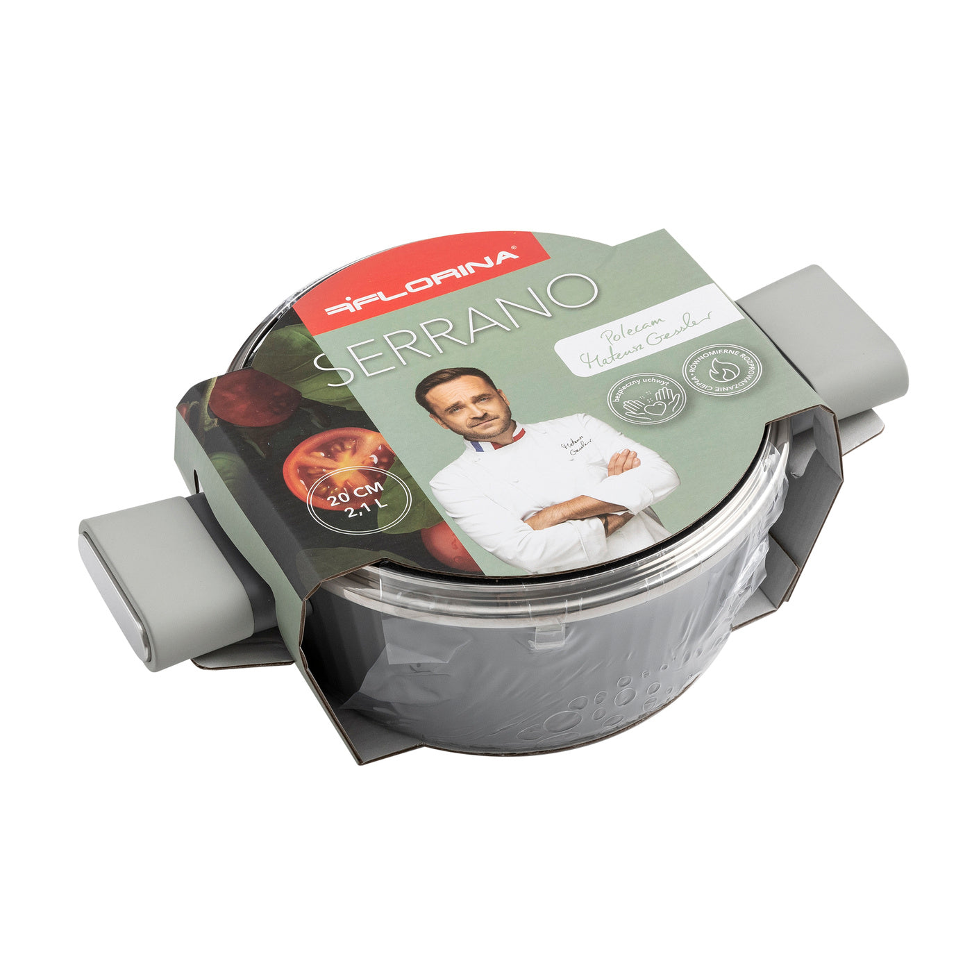 Garnek aluminiowy z pokrywką Florina Serrano 20 cm 2,1 l