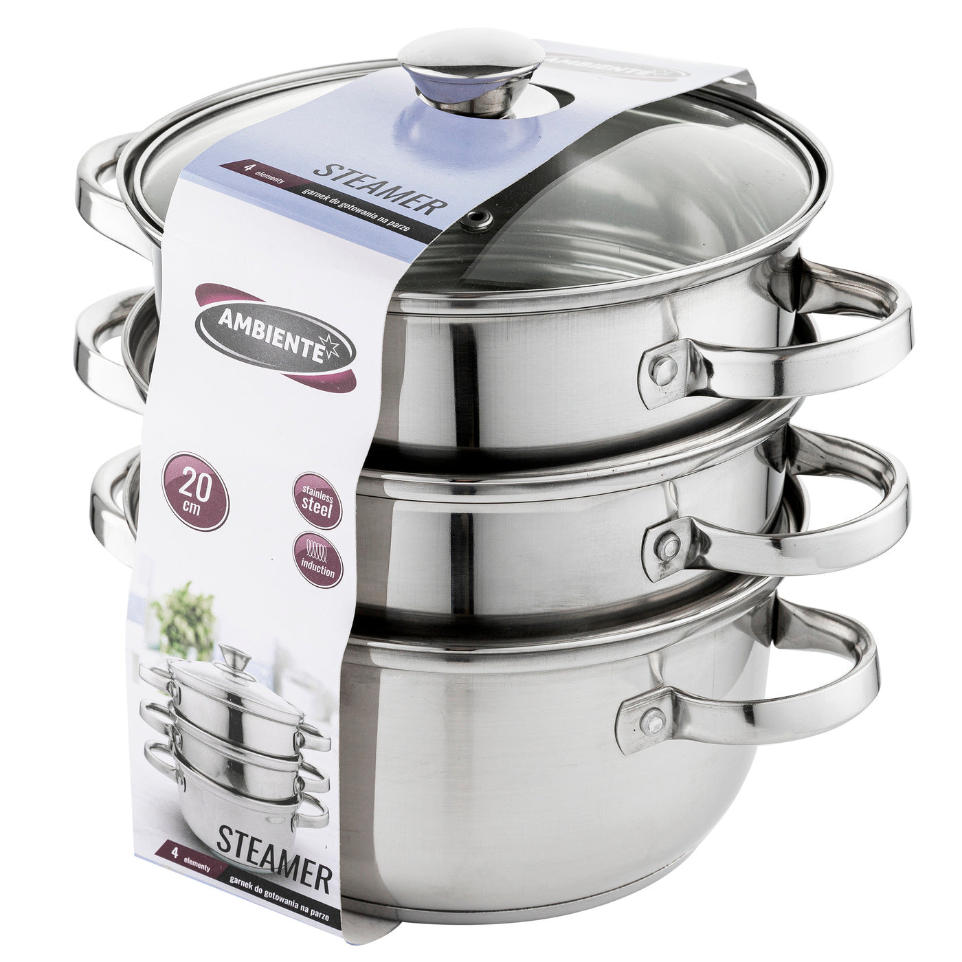 Garnek do gotowania na parze Ambiente Steamer 20 cm 4 elementy