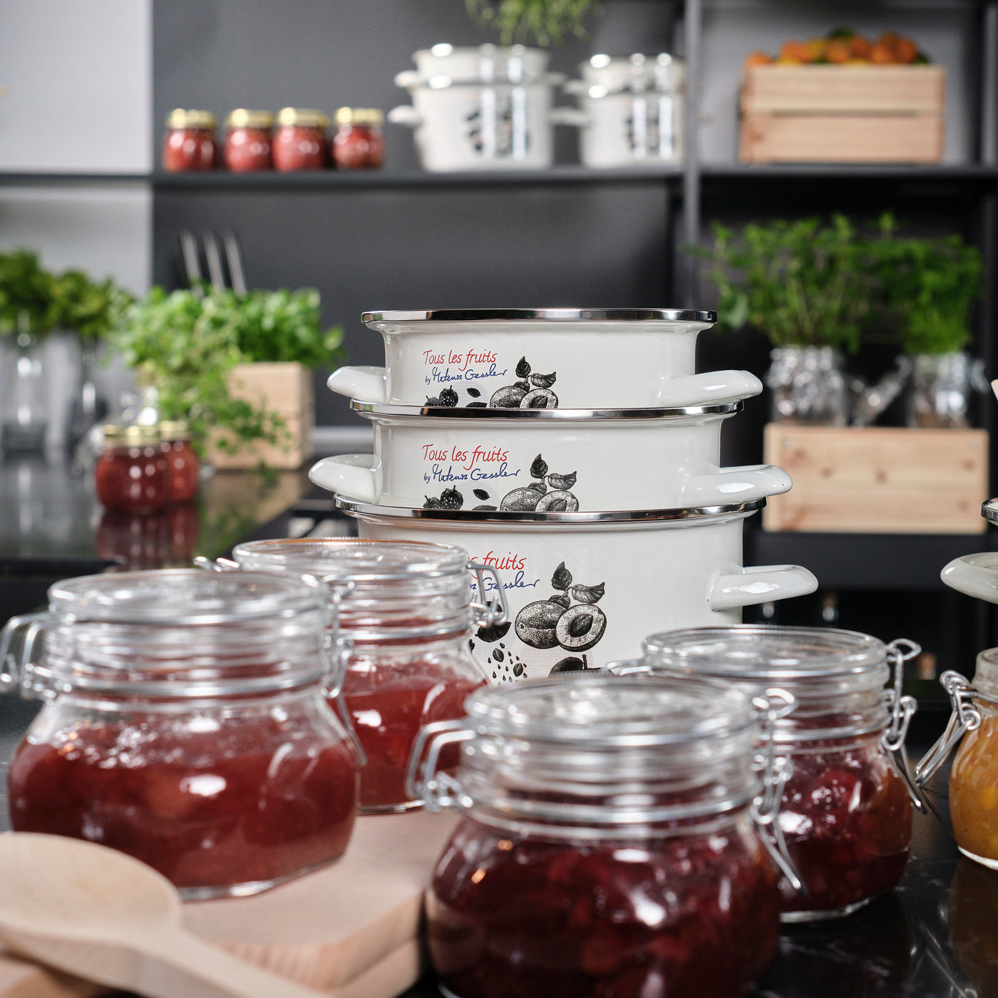 Емальована каструля Emalia Polska Pleszew Fruits by Mateusz Gessler 18 см 2,65 л