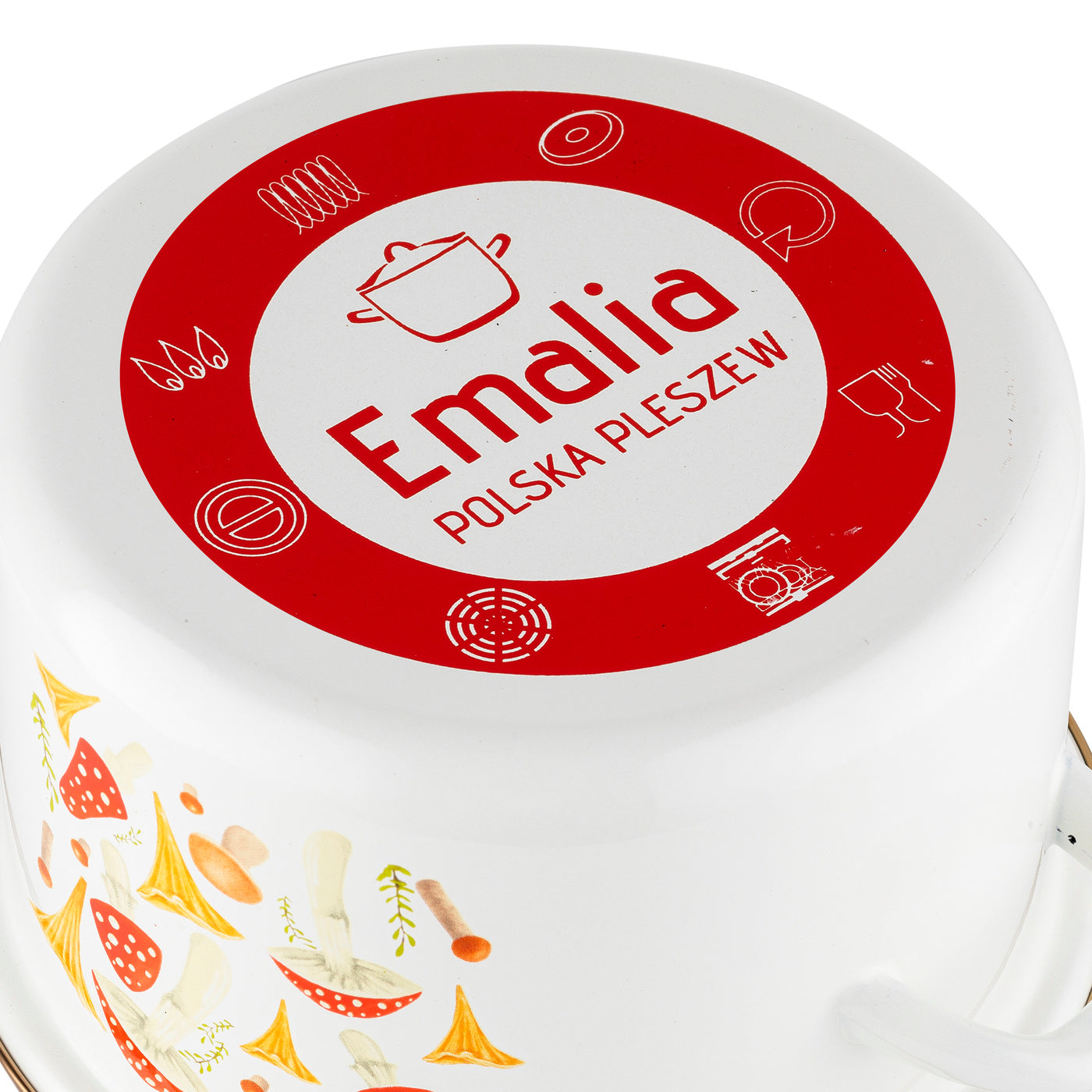 Garnek emaliowany Emalia Polska Pleszew Grzybki 16 cm 2 l