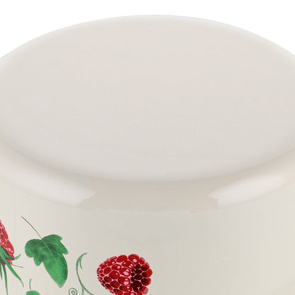 Garnek emaliowany Emalia Polska Pleszew Malina 20 cm 4,5 l kremowy