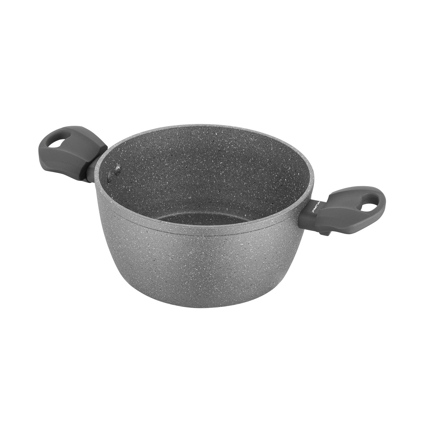 Garnek kamienny z pokrywką na indukcję i gaz Florina Lava Stone 1,6 l 18 cm szary