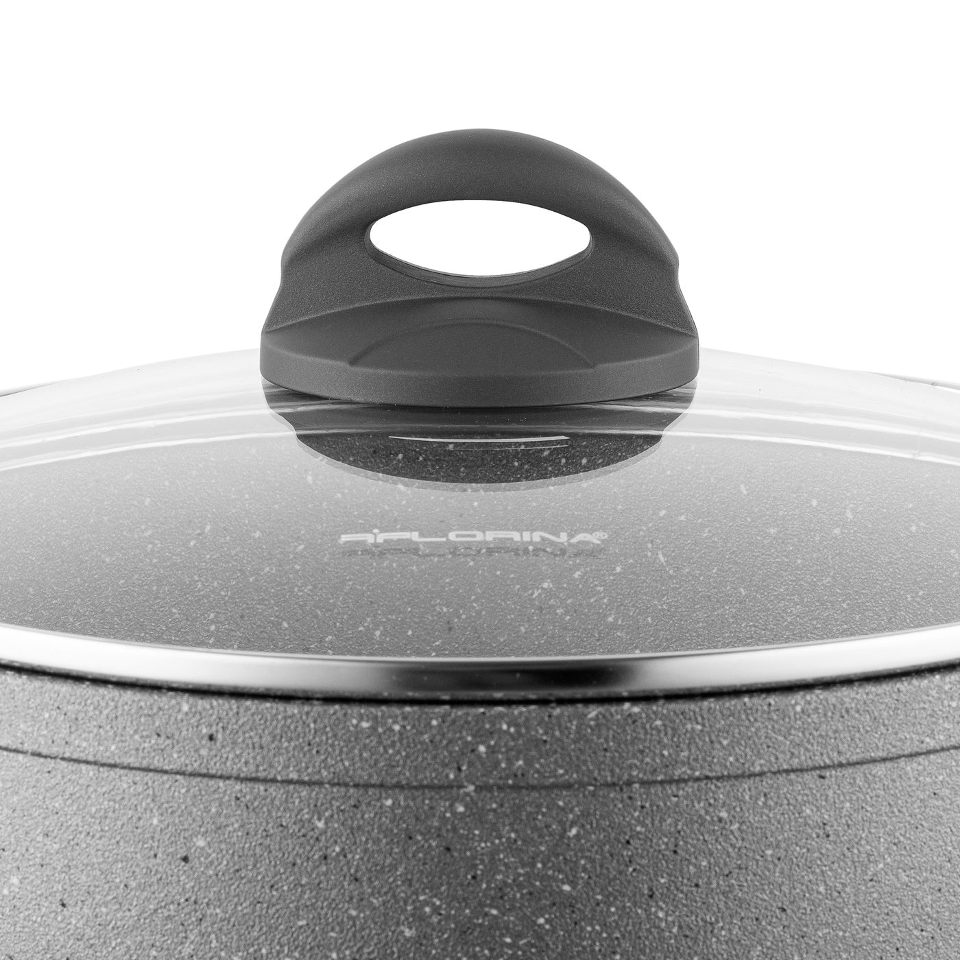 Garnek kamienny z pokrywką na indukcję i gaz Florina Lava Stone 16 cm 1,2 l