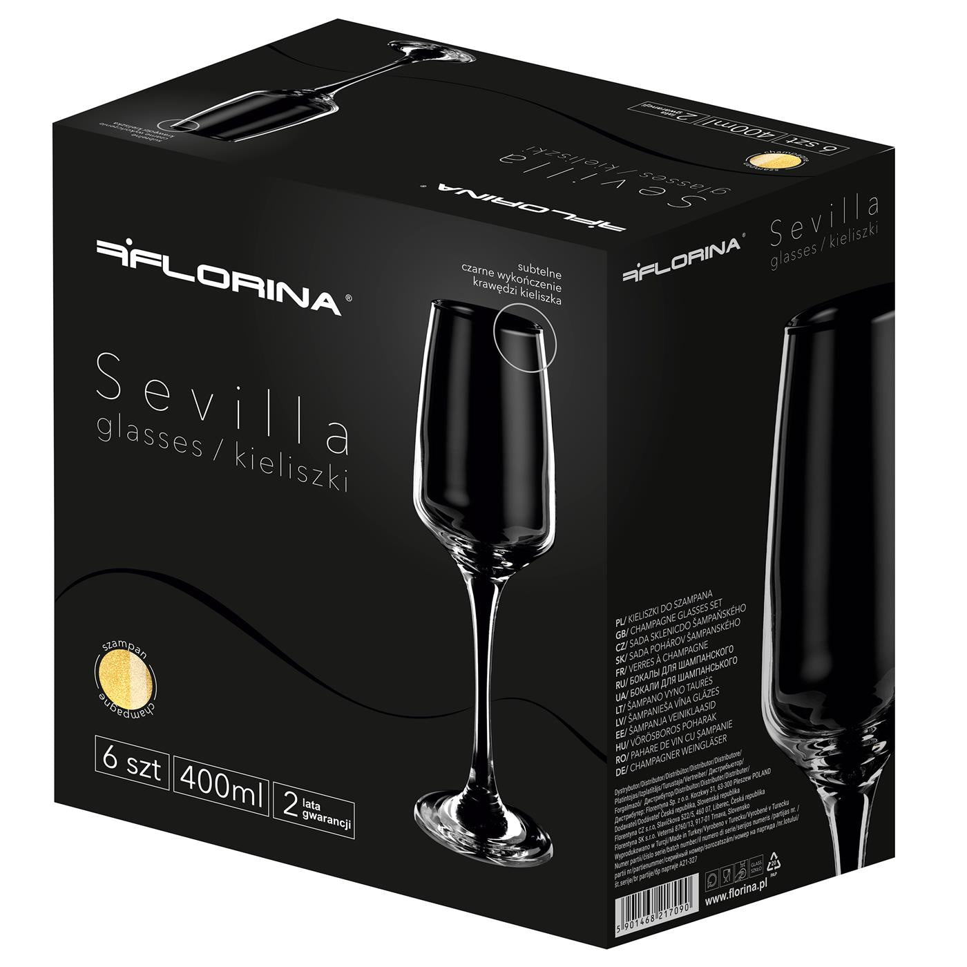 Келихи для шампанського Florina Sevilla 230 мл 6 шт