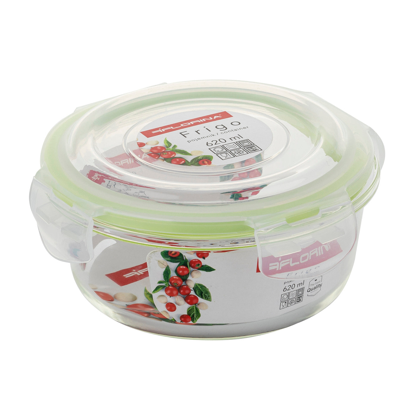 Ємність для харчових продуктів Florina Frigo скляна 620 мл кругла