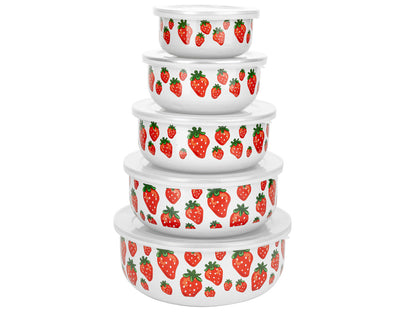 Емальовані ємності з кришкою «фрукти» 10-18 СМ