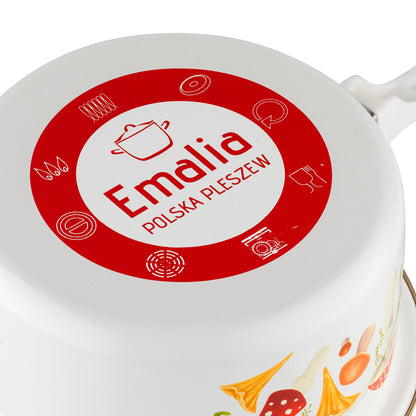 Rondel emaliowany Emalia Polska Pleszew Grzybki 16 cm 1,15 l