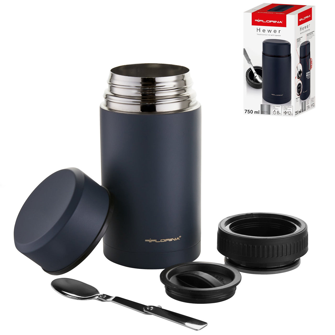 Termos obiadowy z łyżeczką Florina Hewer 750 ml