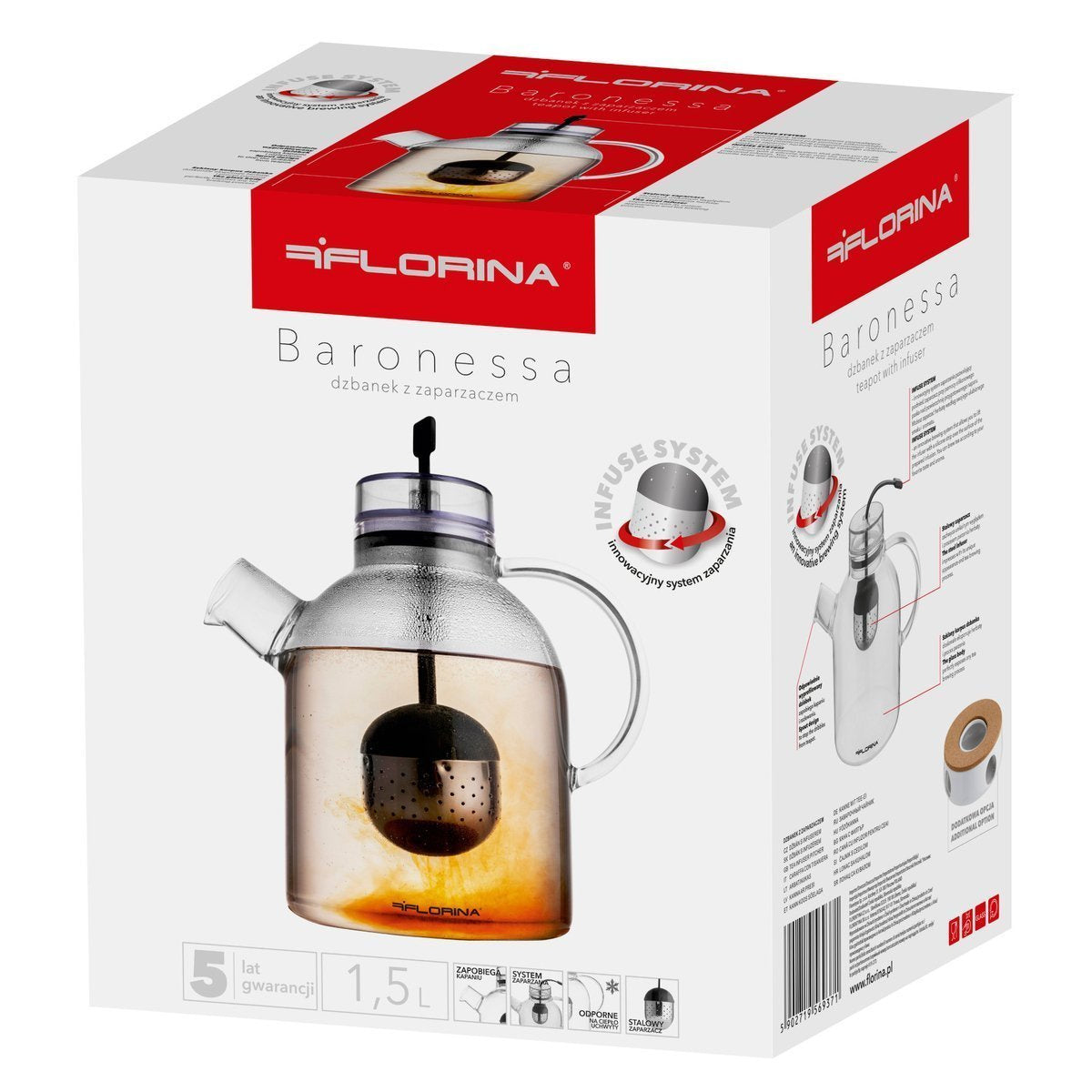 Dzbanek do herbaty z zaparzaczem Baronessa 1,5 l