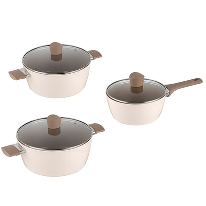 Набір із 3 каструль FLORINA MOKKA бежевий